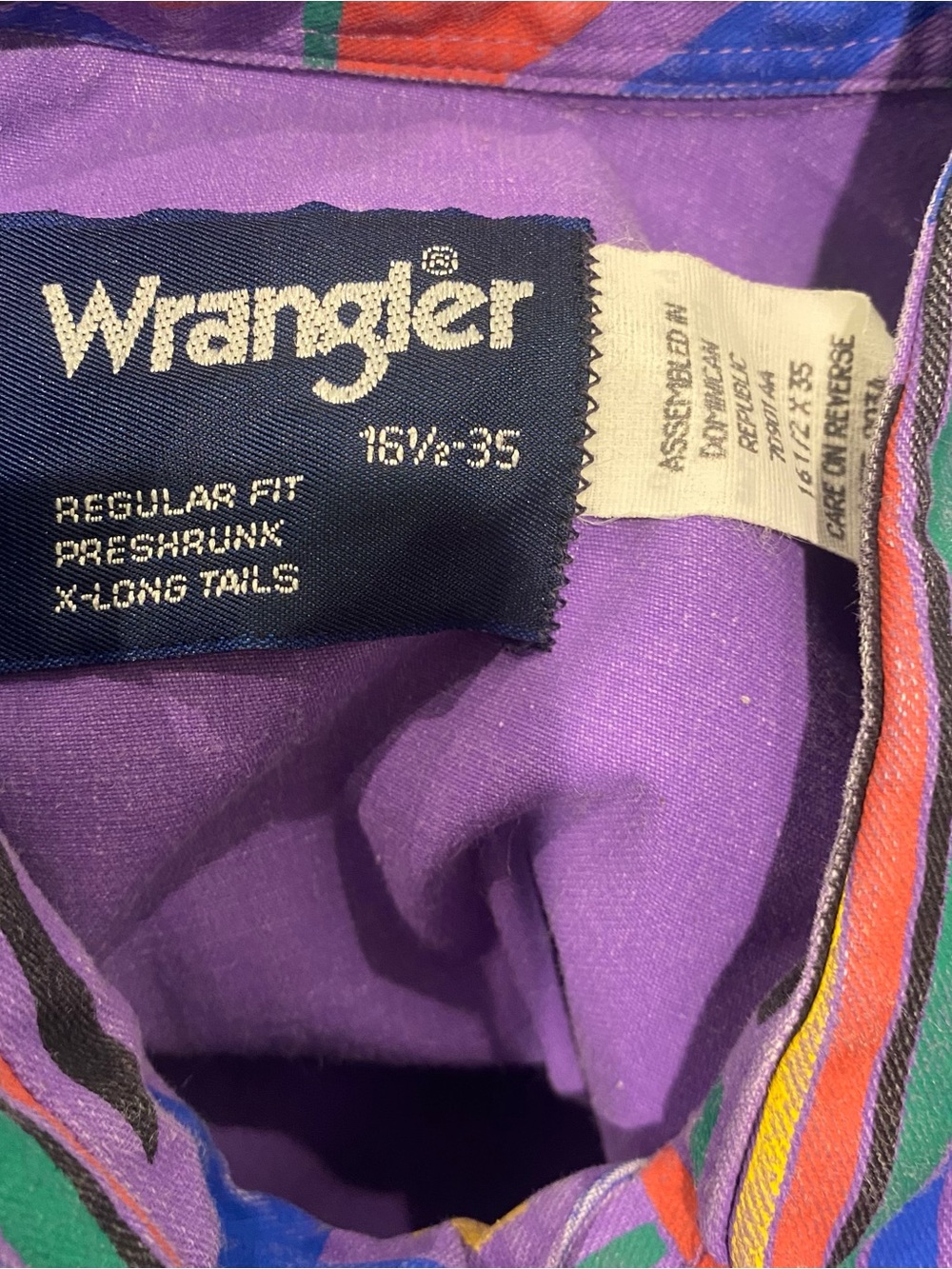 RARE VINTAGE WRANGLER BRUSHPOPPER WESTERN BUTTON DOWN LONG SLEEVE SHIRT LARGE - Picture 4 of 4